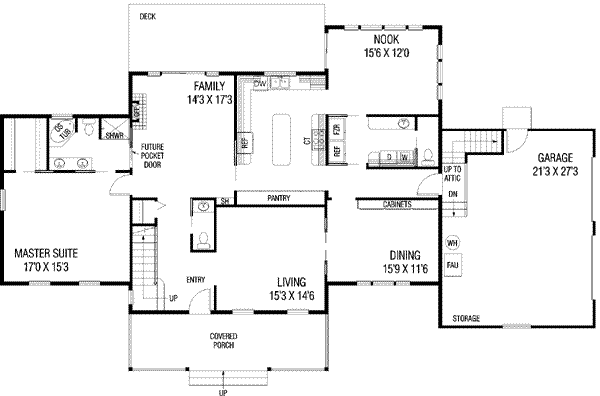 Southern Floor Plan - Main Floor Plan #60-614