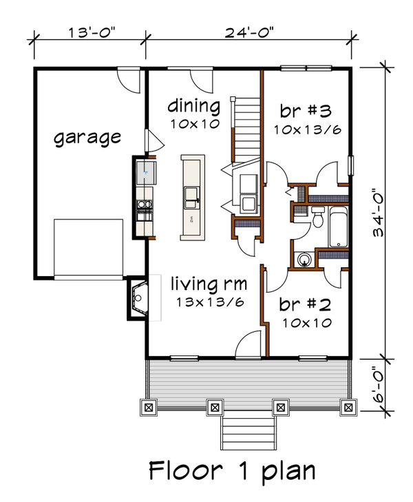 Dream House Plan - Farmhouse Floor Plan - Main Floor Plan #79-334