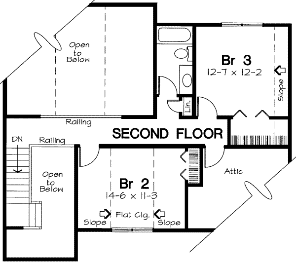 Farmhouse Floor Plan - Upper Floor Plan #312-165