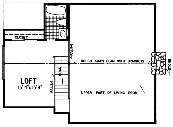 Country Floor Plan - Upper Floor Plan #72-104