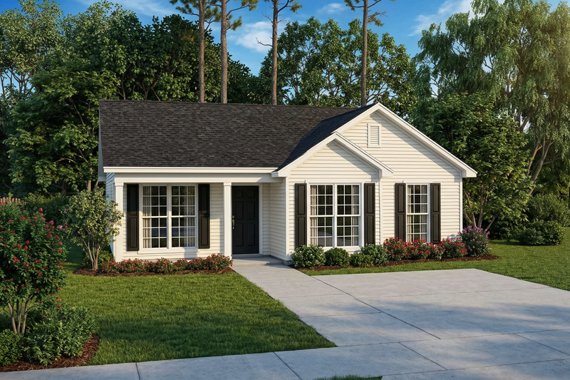 House Blueprint - Ranch Exterior - Front Elevation Plan #17-163