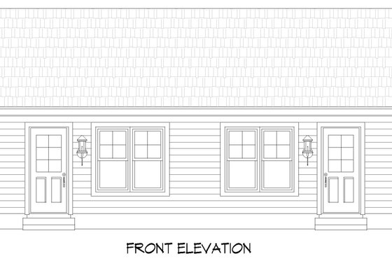 Exterior - Front Elevation 3 for Country House Plan #932-1424 - 2 bed, 2 bath