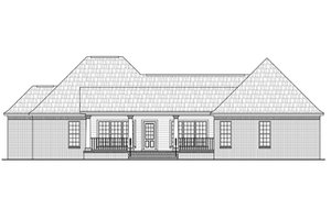 Exterior - Rear Elevation for European House Plan #21-373 - 3 bed, 2 bath