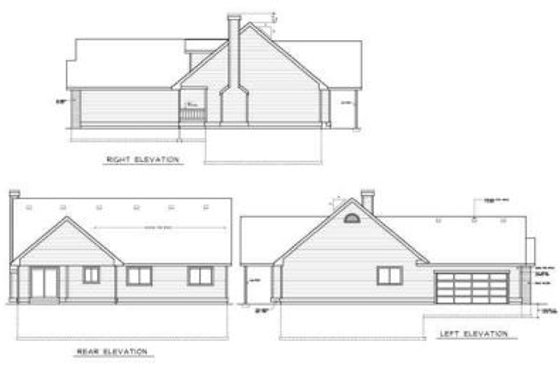 Exterior - Rear Elevation for Country House Plan #102-103 - 3 bed, 2 bath