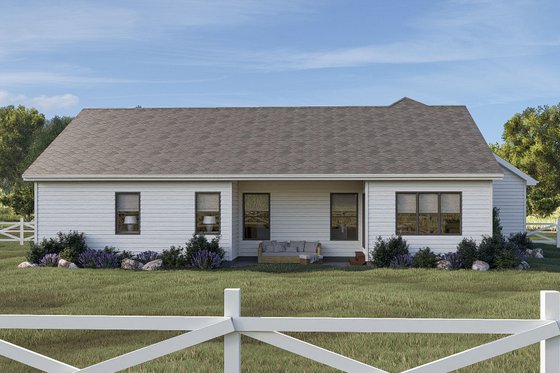 Exterior - Rear Elevation for Farmhouse House Plan #455-222 - 3 bed, 2.5 bath