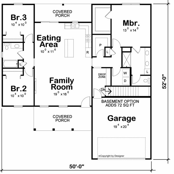 Dream House Plan - Floor Plan - Other Floor for Farmhouse House Plan #20-2655 - 3 bed, 2 bath