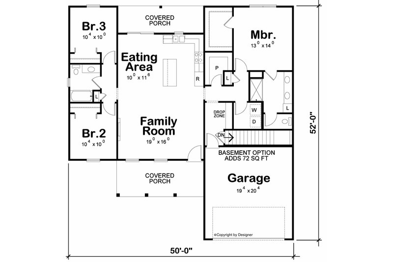 Dream House Plan - Floor Plan - Other Floor for Farmhouse House Plan #20-2655 - 3 bed, 2 bath