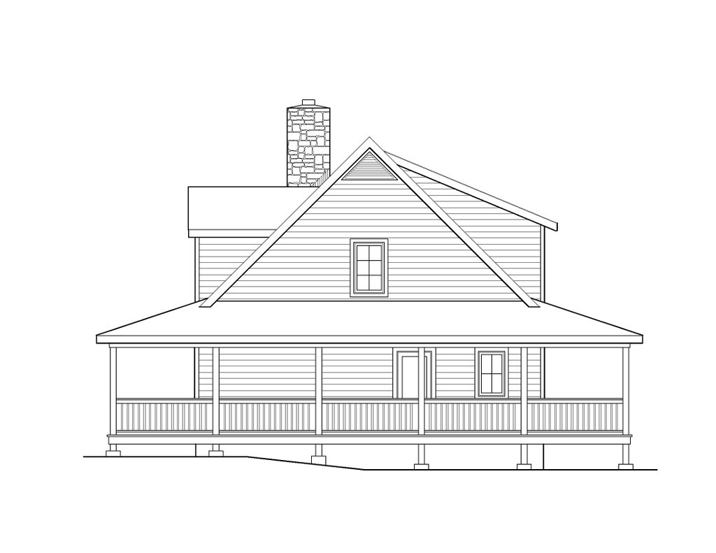 Exterior - Front Elevation 5 for Country House Plan #22-221 - 3 bed, 2 bath