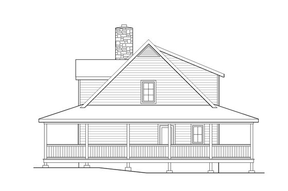 Exterior - Front Elevation 5 for Country House Plan #22-221 - 3 bed, 2 bath