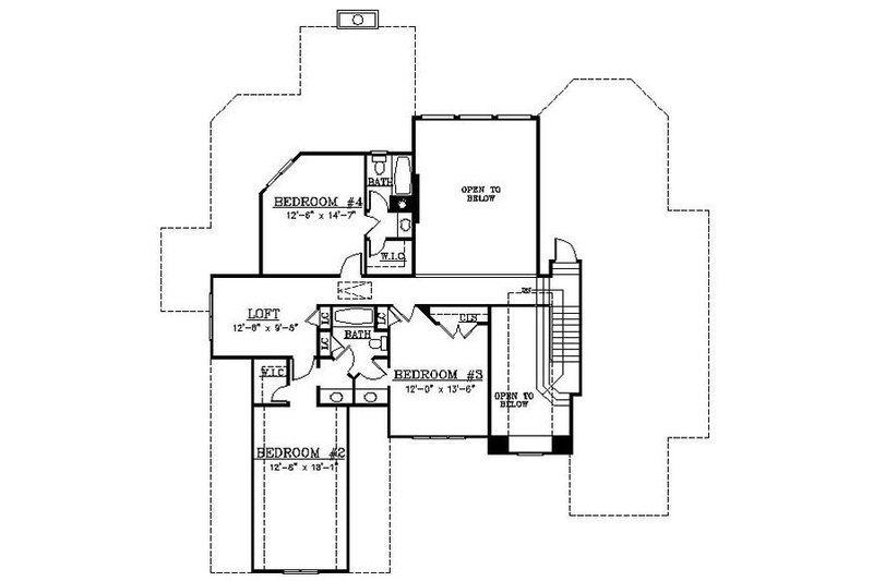Home Plan - Floor Plan - Upper Floor for European House Plan #119-308 - 4 bed, 3 bath