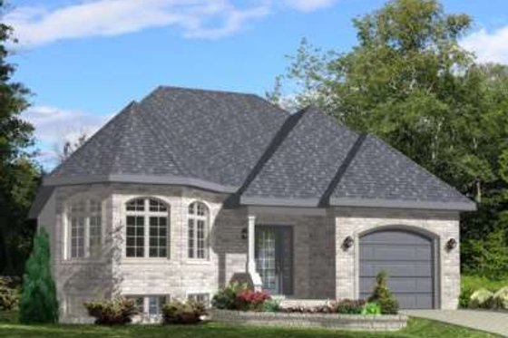 Exterior - Front Elevation for European House Plan #138-119 - 2 bed, 1 bath