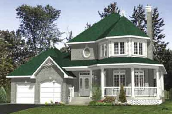 Exterior - Front Elevation for Victorian House Plan #138-162 - 3 bed, 1.5 bath