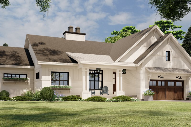 Architectural House Design - Exterior - Front Elevation 4 for Ranch House Plan #51-1183 - 3 bed, 2.5 bath