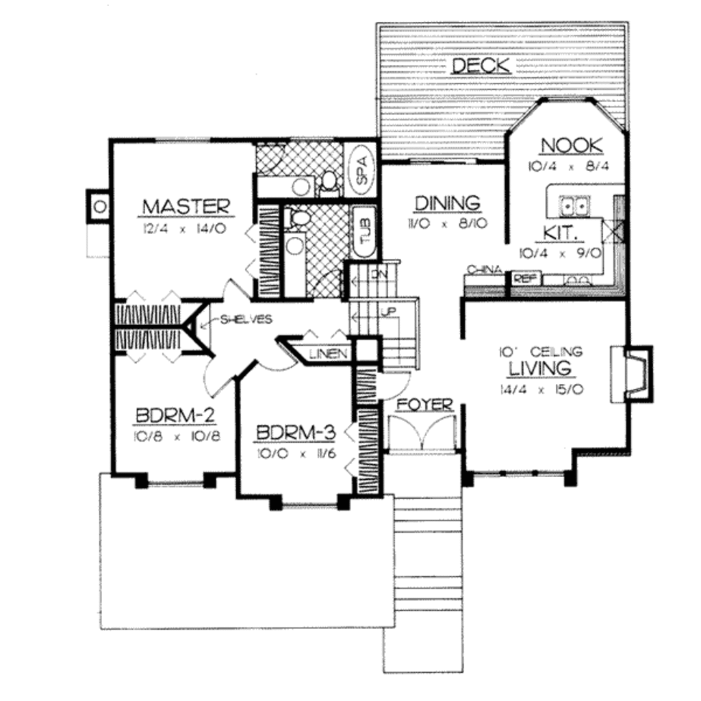 Traditional Style House  Plan 3 Beds 2 5 Baths 1852 Sq Ft 