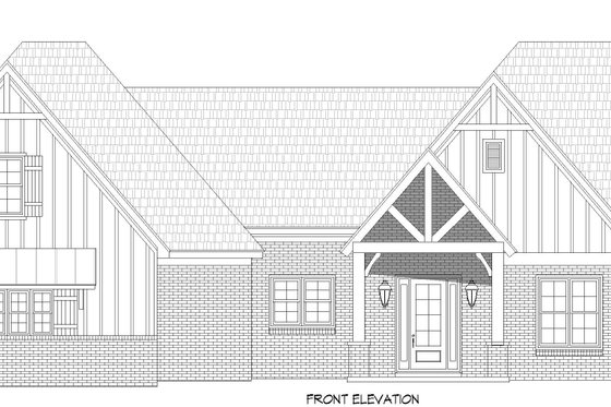 Exterior - Front Elevation 3 for Farmhouse House Plan #932-1237 - 3 bed, 3 bath