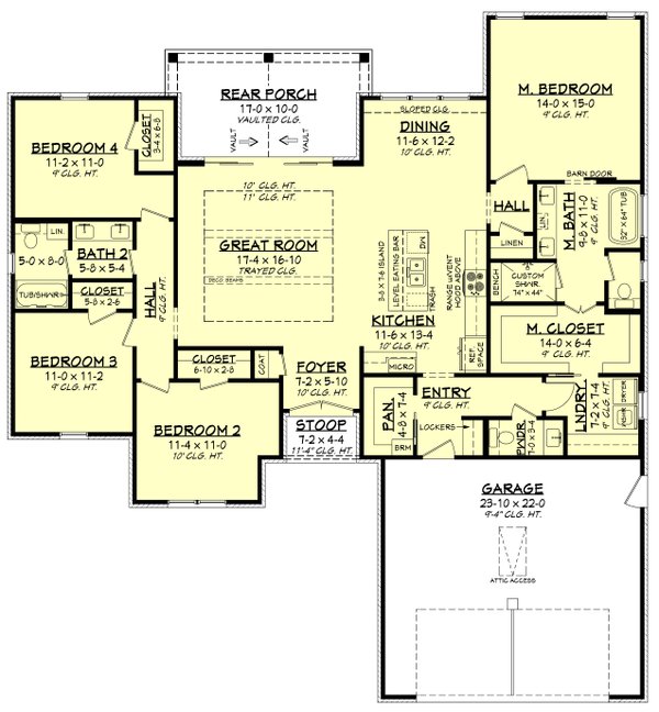 House Design - Ranch Floor Plan - Main Floor Plan #430-303