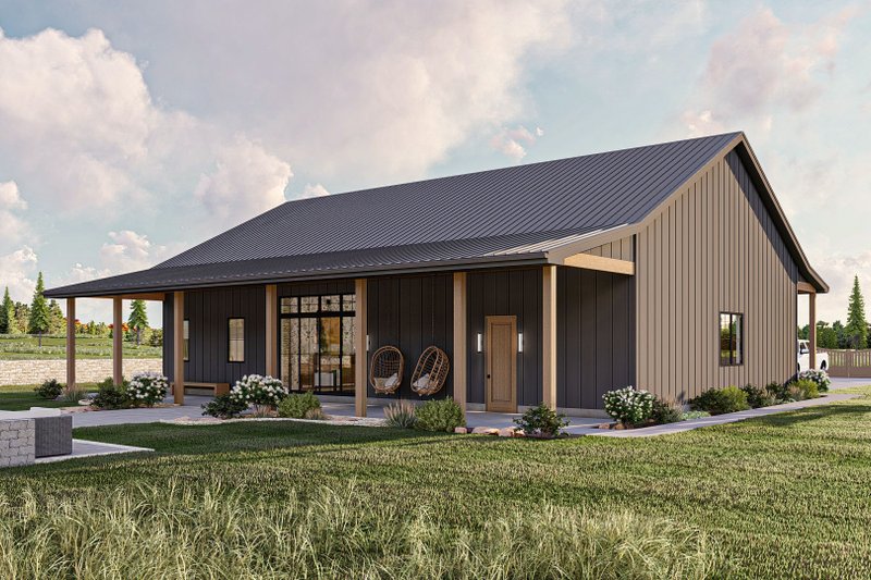 House Blueprint - Exterior - Other Elevation 1 for Barndominium House Plan #455-543 - 2 bed, 1 bath