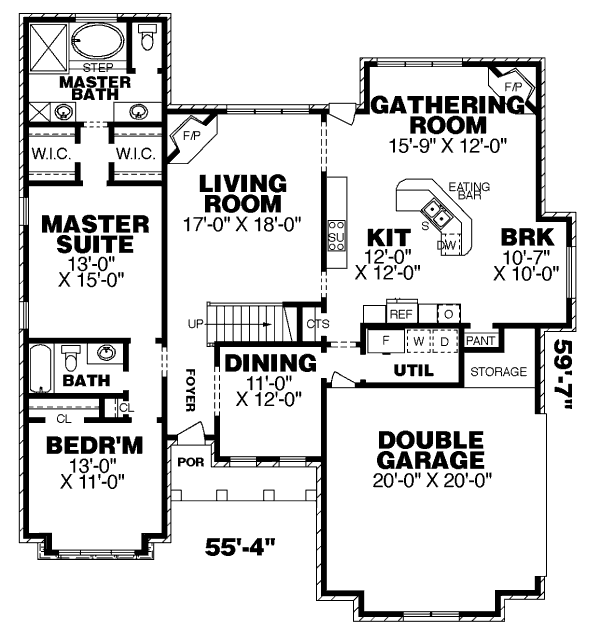 Craftsman Floor Plan - Main Floor Plan #34-217
