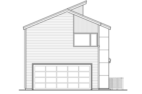 Exterior - Rear Elevation for Modern House Plan #124-920 - 3 bed, 2.5 bath