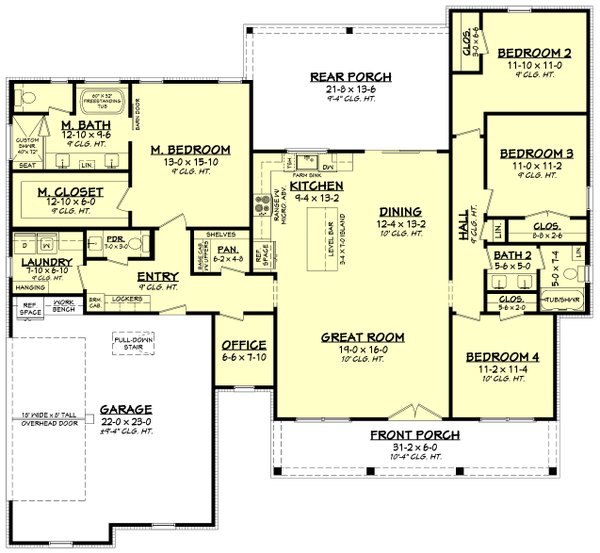 Farmhouse Floor Plan - Main Floor Plan #430-377