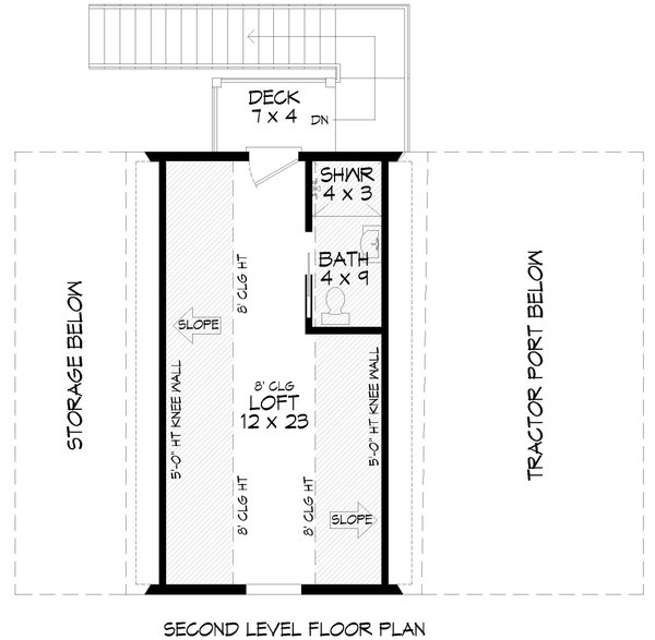 House Blueprint - Barndominium Floor Plan - Upper Floor Plan #932-1173