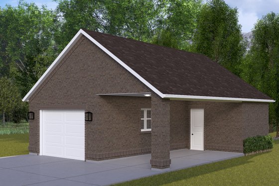 Exterior - Front Elevation 3 for Traditional House Plan #1060-295, 1 bath