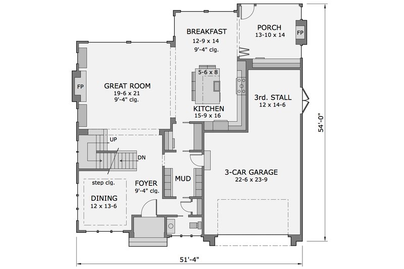 Dream House Plan - Floor Plan - Main Floor for Craftsman House Plan #51-565 - 4 bed, 3.5 bath