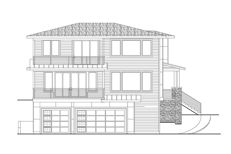 House Blueprint - Exterior - Other Elevation 2 for Contemporary House Plan #124-1368 - 4 bed, 3.5 bath