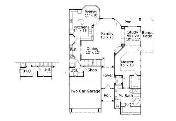 European Floor Plan - Main Floor Plan #411-670
