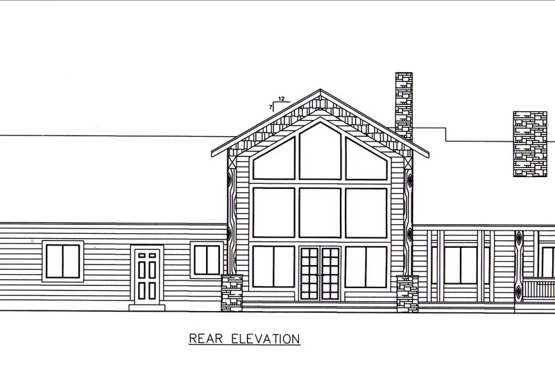 Architectural House Design - Exterior - Rear Elevation for Craftsman House Plan #117-924 - 1 bed, 2 bath