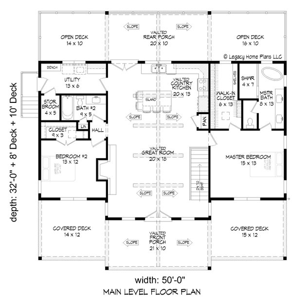 Dream House Plan - Country Floor Plan - Main Floor Plan #932-590