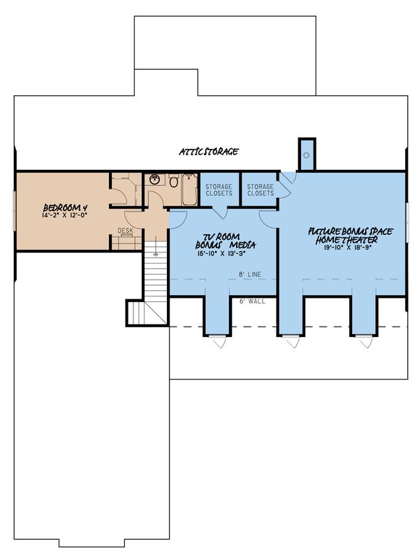 Country Floor Plan - Upper Floor Plan #923-70