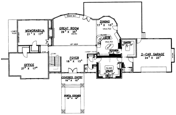 Dream House Plan - European Floor Plan - Main Floor Plan #117-447