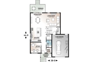 Floor Plan - Main Floor for Contemporary House Plan #23-2706 - 3 bed, 2.5 bath
