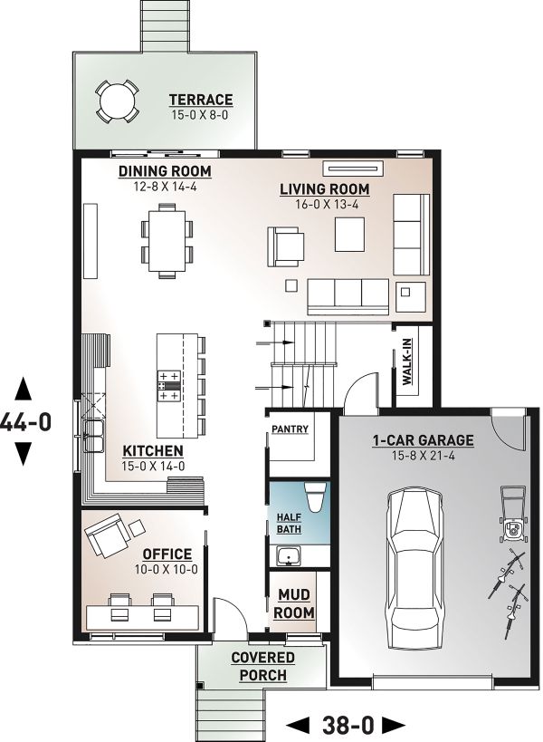 House Blueprint - Contemporary Floor Plan - Main Floor Plan #23-2706