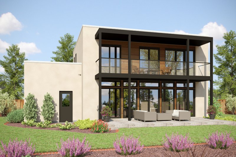 House Design - Exterior - Rear Elevation for Contemporary House Plan #48-1158 - 4 bed, 3 bath