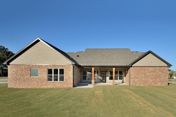 Exterior - Rear Elevation 1 for Tudor House Plan #45-372 - 4 bed, 3.5 bath