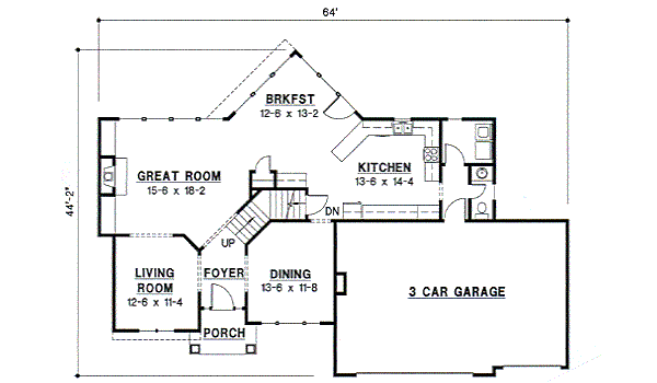 Traditional Floor Plan - Main Floor Plan #67-543