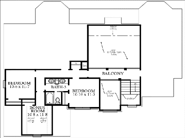 European Floor Plan - Upper Floor Plan #69-145