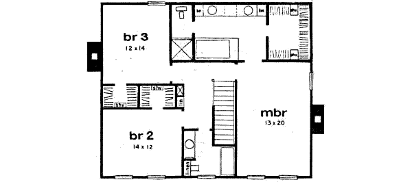 Home Plan - Colonial Floor Plan - Upper Floor Plan #36-423