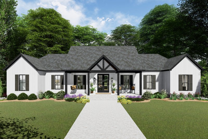 Dream House Plan - Farmhouse Exterior - Front Elevation Plan #406-9670