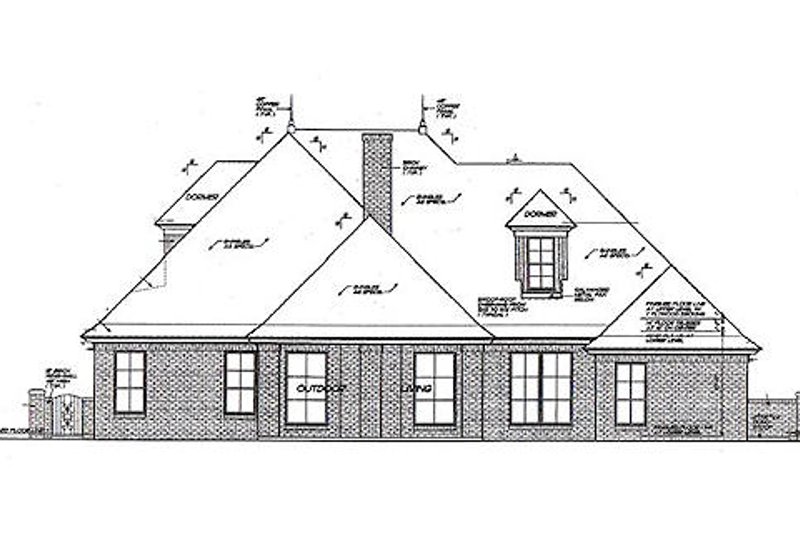 Home Plan - Exterior - Rear Elevation for European House Plan #310-964 - 4 bed, 3.5 bath