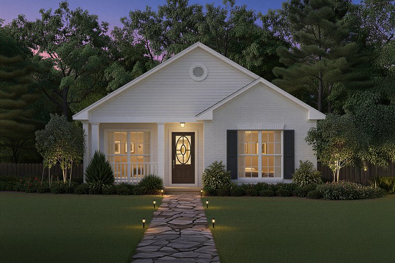 House Blueprint - Exterior - Front Elevation 3 for Traditional House Plan #430-1 - 2 bed, 1 bath