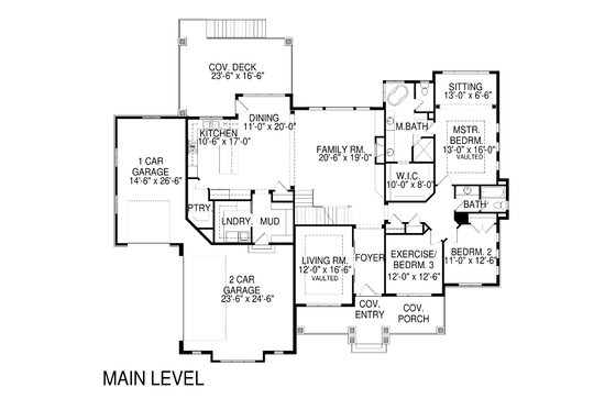 Floor Plan - Main Floor for Craftsman House Plan #920-28 - 6 bed, 5 bath