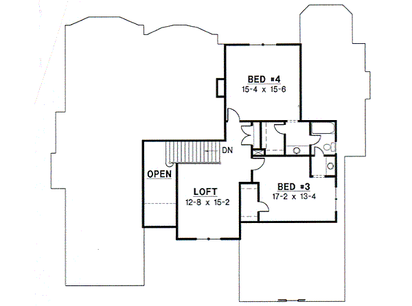 European Floor Plan - Upper Floor Plan #67-436