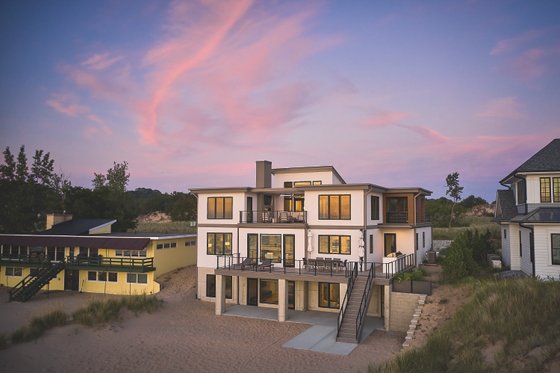 Exterior - Rear Elevation for Contemporary House Plan #928-352 - 4 bed, 4.5 bath