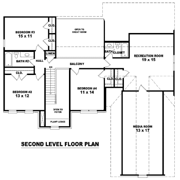 European Floor Plan - Upper Floor Plan #81-13740