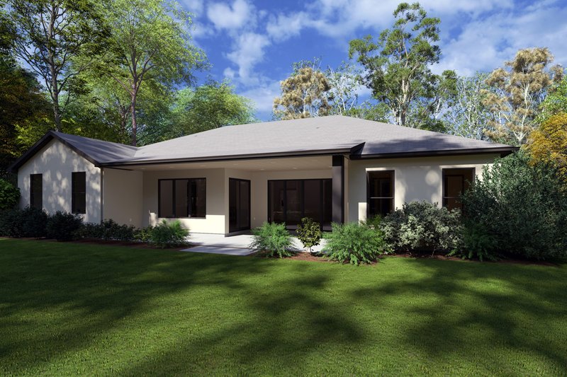 House Blueprint - Exterior - Rear Elevation for Contemporary House Plan #1111-11 - 4 bed, 2.5 bath
