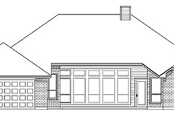 Exterior - Rear Elevation for European House Plan #84-250 - 4 bed, 2 bath