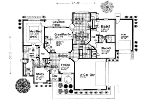 Floor Plan - Main Floor for European House Plan #310-246 - 3 bed, 2.5 bath
